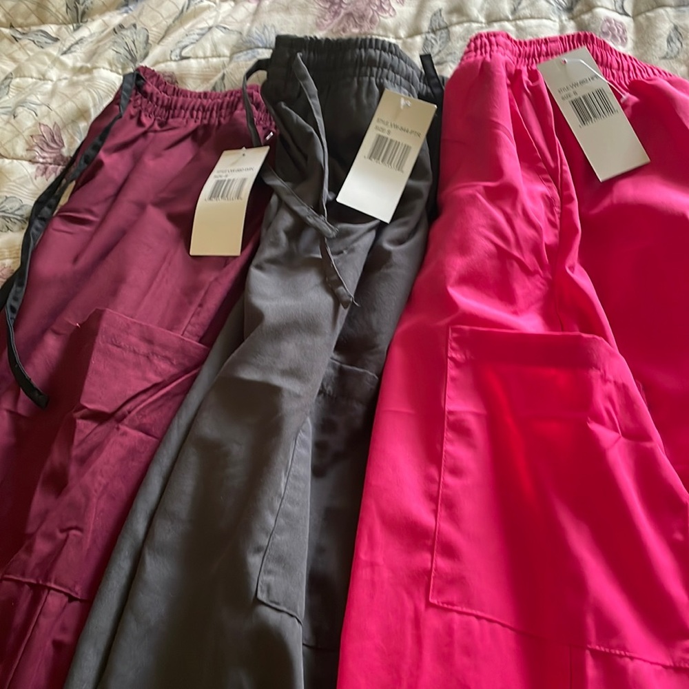 3-Pair Bundle of Scrub Pants Size S by Wear For Care
